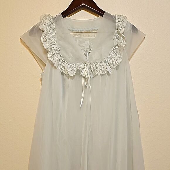 Shadowline Nylon Nightgowns Vintage 2 PC green small - Picture 1 of 10